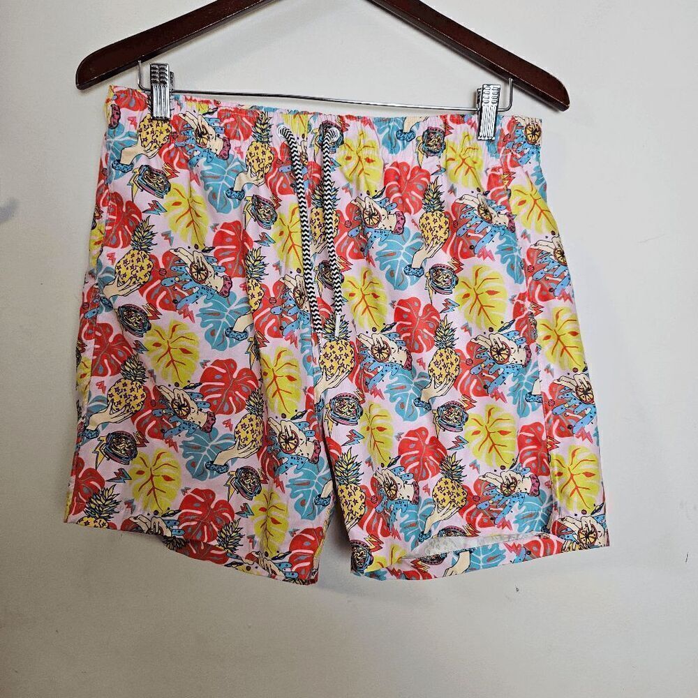 Boardies Fun Graphic Pineapple Hand Plant Mid-Length Swim Short Men's  Size Larg